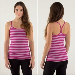 lululemon athletica Pink and Light Pink Striped Tank Top